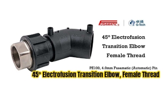 45° Electrofusion Transition Elbow, Female ThreadPE100, 4.0mm Fusamatic (Automatic) Pin