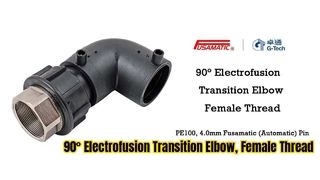 90° Electrofusion Transition Elbow, Female Thread PE100, 4mm Fusamatic (Automatic) Pin