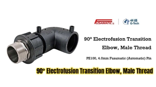 90° Electrofusion Transition Elbow, Male Thread PE100, 4.0mm Fusamatic (Automatic) Pin