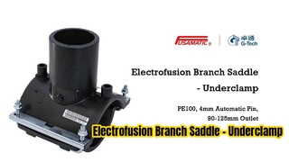 Electrofusion Branch Saddle - Underclamp PE100, 4mm Automatic Pin, 90-125mm Outlet