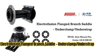 Electrofusion Flanged Branch Saddle - Underclamp/Understrap PE100, 4mm Manual Pin, Outlet 125 X DN10