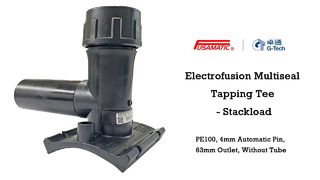 Electrofusion Multiseal Tapping Tee - Stackload PE100, 4mm Automatic Pin, 63mm Outlet, Without Tube