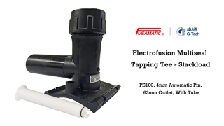 Electrofusion Multiseal Tapping Tee - Stackload PE100, 4mm Automatic Pin, 63mm Outlet, With Tube