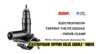 ELECTROFUSION TAPPING VALVE SADDLE - UNDER CLAMP PE100, 4.0mm Fusamatic (Automatic) Pin, 63mm Outlet